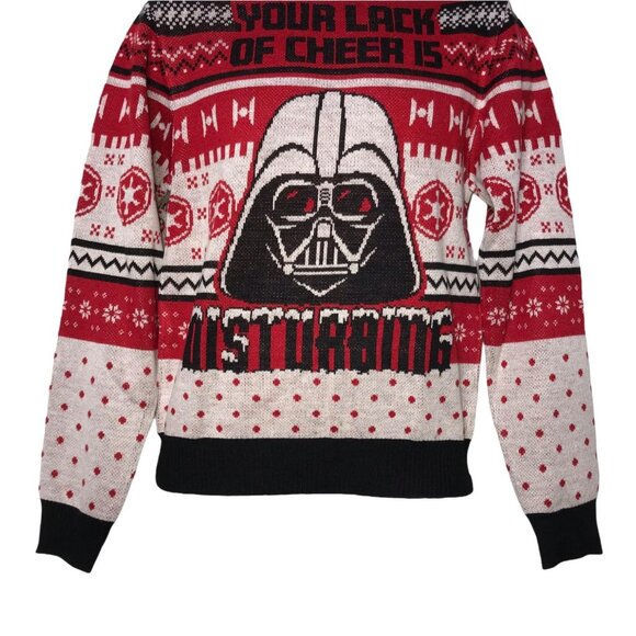 NWT Star Wars Darth Vader Mens S Christmas Sweater Pullover Ugly Party Funny - Picture 3 of 9